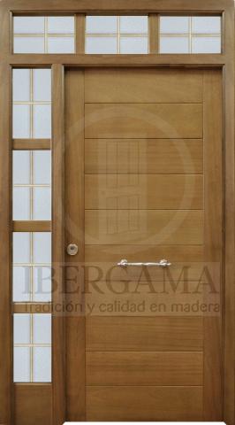 Puerta Exterior Moderna tableros fijos y montante 
