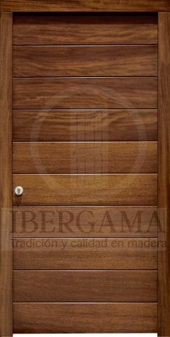 Puerta Exterior Madera Moderna de Lineas Horizontales 