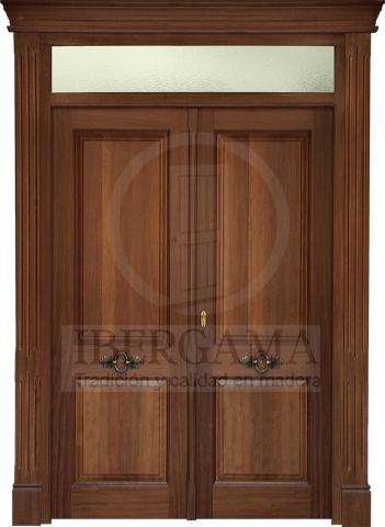 Puerta Doble con Montante Rústica Exterior Lisa Plafón 