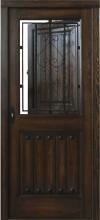 puerta rústica exterior en nogal