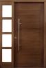 Puerta Exterior Madera Moderna de 5 Tableros en Horizontal con Fijo 4 Vidrios 